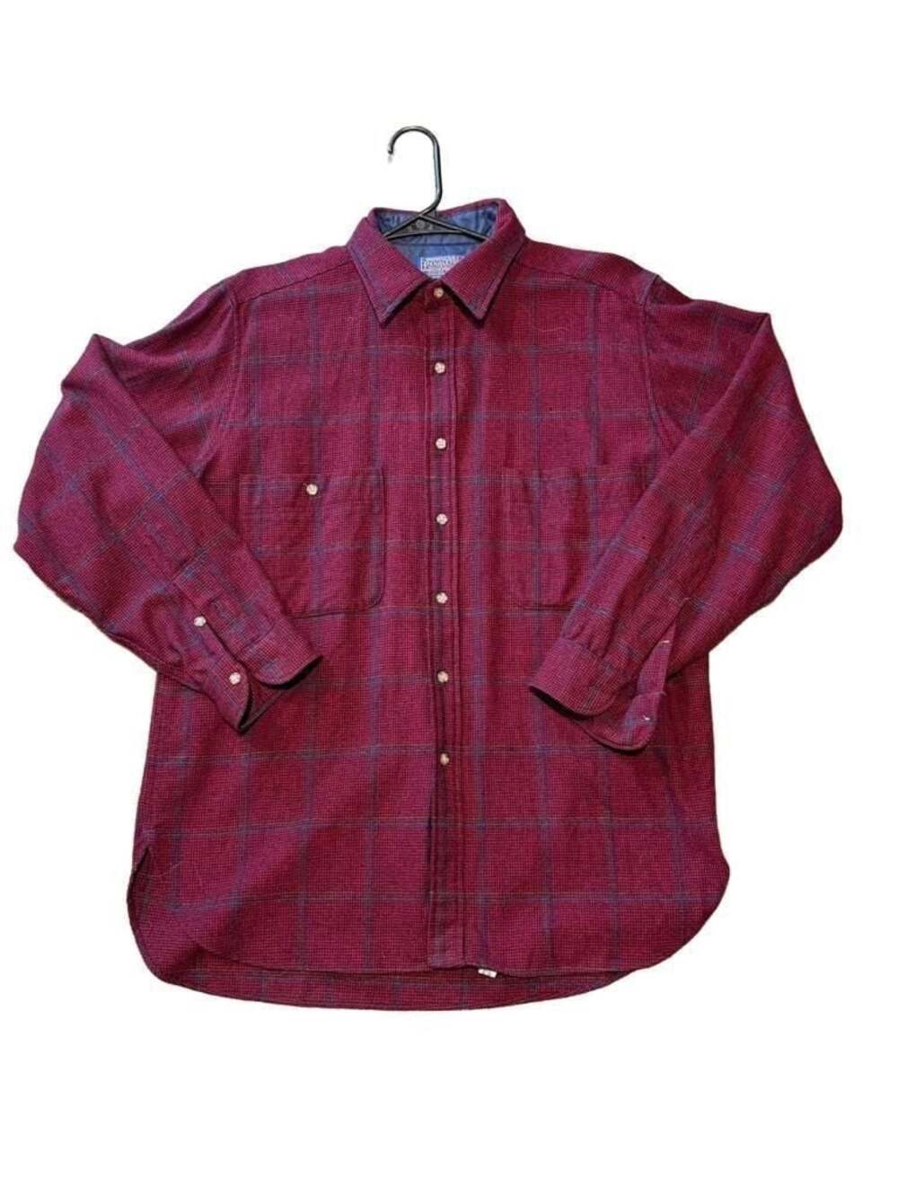 Vintage Pendleton 100% Virgin Wool Plaid Field Shirt Size Large